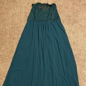 Lace back formal gown